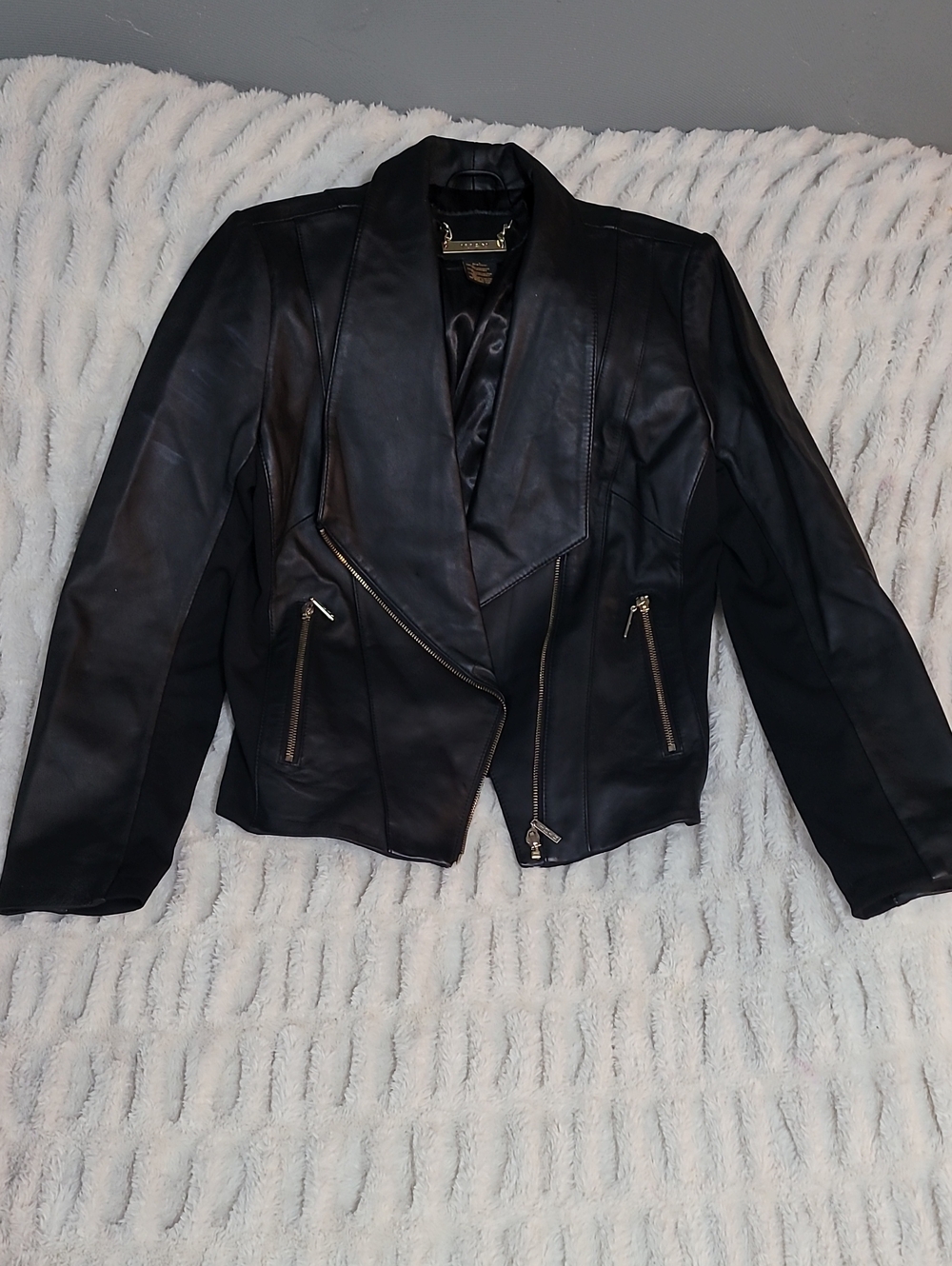 Beautiful New Black Women's Faux Leather Moto Jacket SOFT